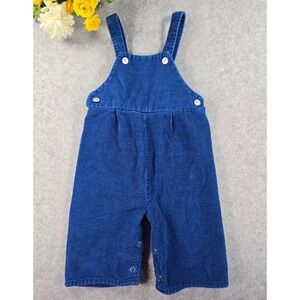 Vintage 70s JCPenney Toddletime Blue Corduroy Overalls Size 0-3m Retro Baby